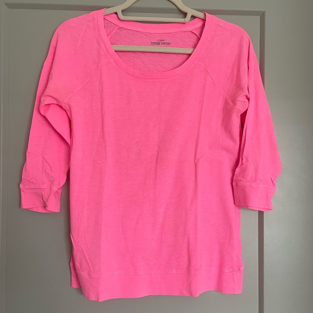 Jcrew 3/4 pink vintage tee size XS